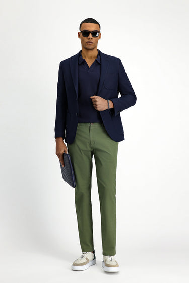  Koyu Lacivert Techno-Line Slim Fit Dar Kesim Likralı Ceket