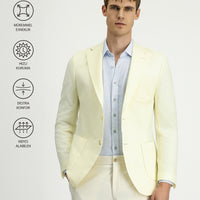 Krem Techno-Line Slim Fit Dar Kesim Likralı Ceket