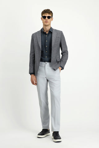  Koyu Füme 6 Drop Regular Fit Standart Kesim Yünlü Desenli Ceket