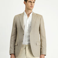 Açık Bej 4 Drop Relaxed Fit Rahat Kesim Yünlü Desenli Ceket