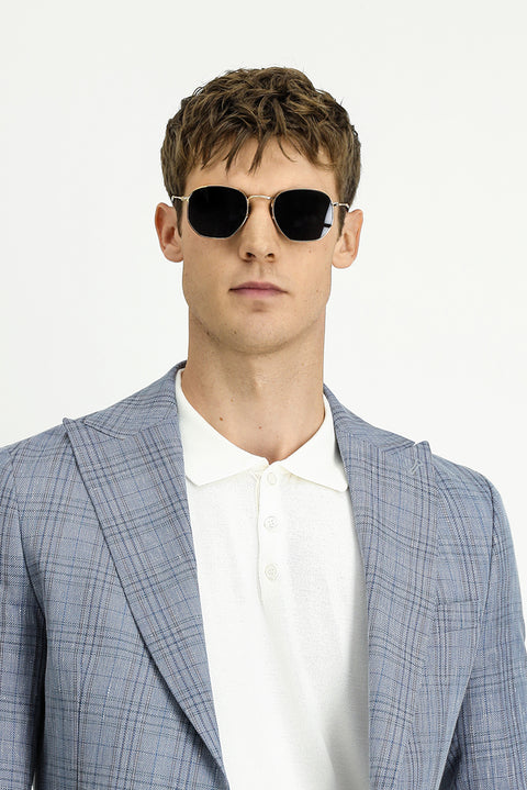 Mavi 6 Drop Regular Fit Standart Kesim Yünlü Keten Karışımlı Ekose Spor Ceket