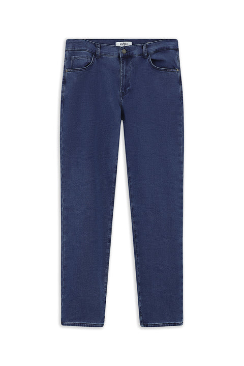 Indigo Relaxed Fit Cotton Denim Look Trousers