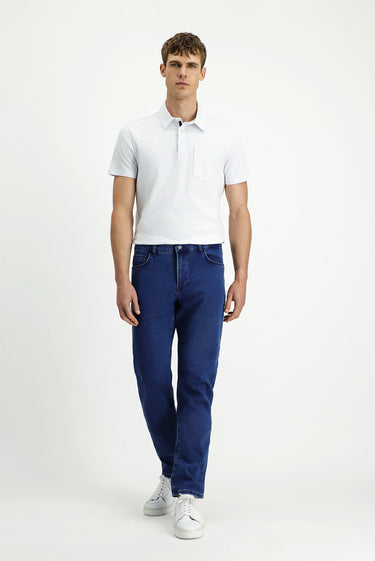  İndigo Regular Fit Pamuklu Denim Look Pantolon