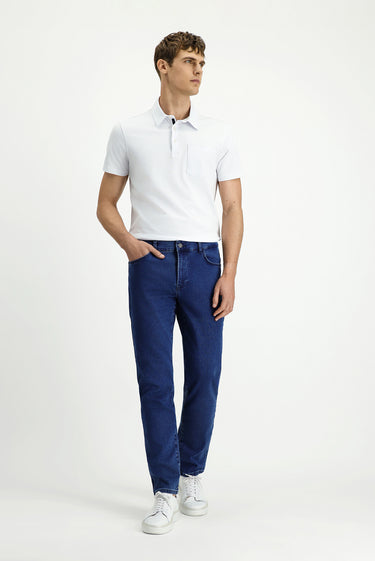  İndigo Regular Fit Pamuklu Denim Look Pantolon