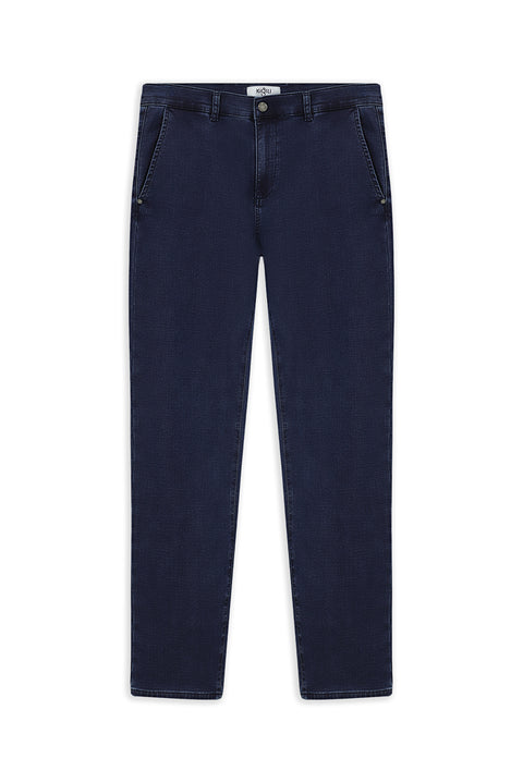 Koyu Lacivert Regular Fit Standart Kesim Pamuklu Denim Look Pantolon