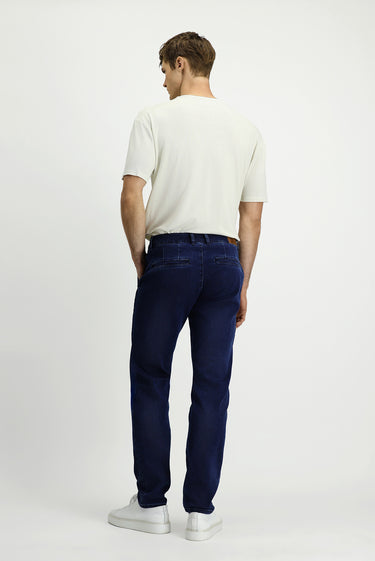  Koyu Lacivert Relaxed Fit Rahat Kesim Pamuklu Denim Look Pantolon