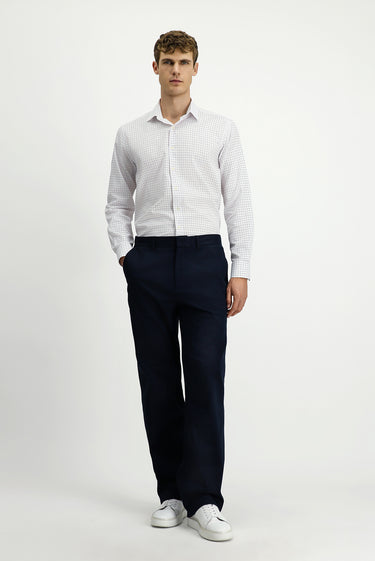  Koyu Lacivert Regular Fit Likralı Kanvas / Chino Pantolon