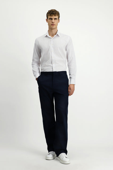 Koyu Lacivert 6 Drop Regular Fit Standart Kesim Likralı Kanvas / Chino Pantolon