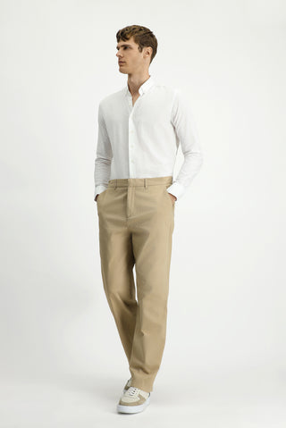  Açık Bej Regular Fit Likralı Kanvas / Chino Pantolon