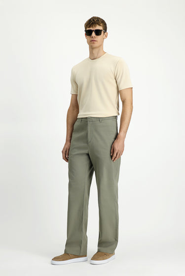  Çağla Yeşili Regular Fit Likralı Kanvas / Chino Pantolon