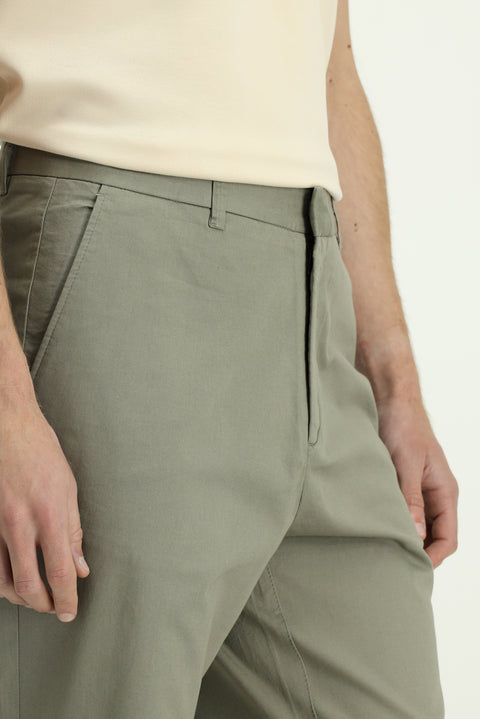 Çağla Yeşili 6 Drop Regular Fit Standart Kesim Likralı Kanvas / Chino Pantolon