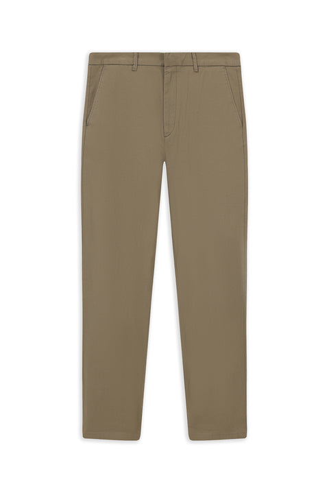 Koyu Vizon Regular Fit Standart Kesim Likralı Kanvas / Chino Pantolon