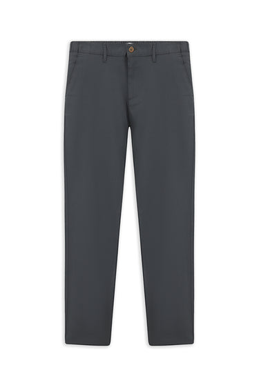 Koyu Füme Slim Fit Dar Kesim Beli Lastikli Likralı Kanvas / Chino Pantolon