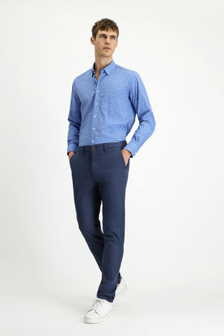  İndigo Slim Fit Dar Kesim Beli Lastikli Likralı Kanvas / Chino Pantolon