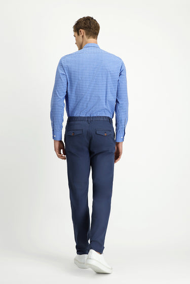  İndigo Slim Fit Dar Kesim Beli Lastikli Likralı Kanvas / Chino Pantolon