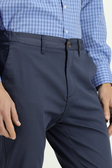 İndigo Slim Fit Dar Kesim Beli Lastikli Likralı Kanvas / Chino Pantolon