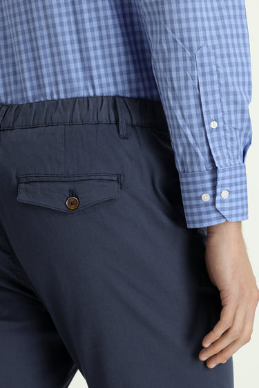 İndigo Slim Fit Dar Kesim Beli Lastikli Likralı Kanvas / Chino Pantolon