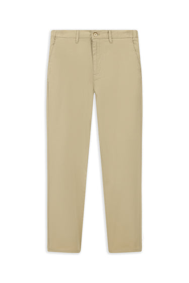 Açık Bej Slim Fit Dar Kesim Beli Lastikli Likralı Kanvas / Chino Pantolon