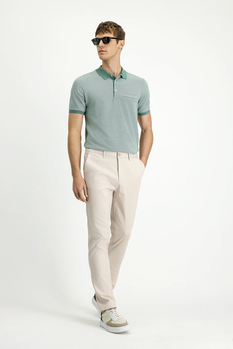 Krem 7 Drop Slim Fit Dar Kesim Beli Lastikli Likralı Kanvas / Chino Pantolon