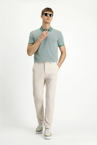  Krem Slim Fit Dar Kesim Beli Lastikli Likralı Kanvas / Chino Pantolon