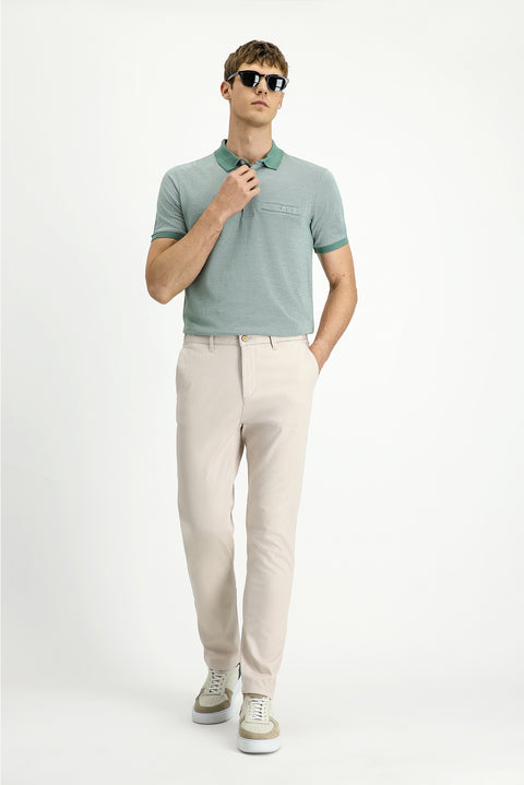 Krem 7 Drop Slim Fit Dar Kesim Beli Lastikli Likralı Kanvas / Chino Pantolon