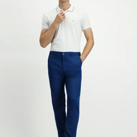 Orta Petrol Slim Fit Dar Kesim Beli Lastikli Likralı Kanvas / Chino Pantolon