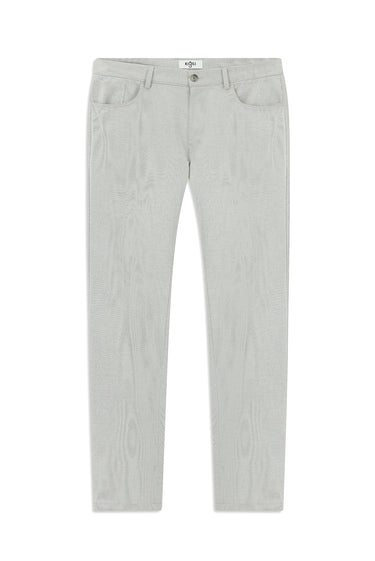 Açık Gri Slim Fit Dar Kesim Desenli Likralı Kanvas / Chino Pantolon
