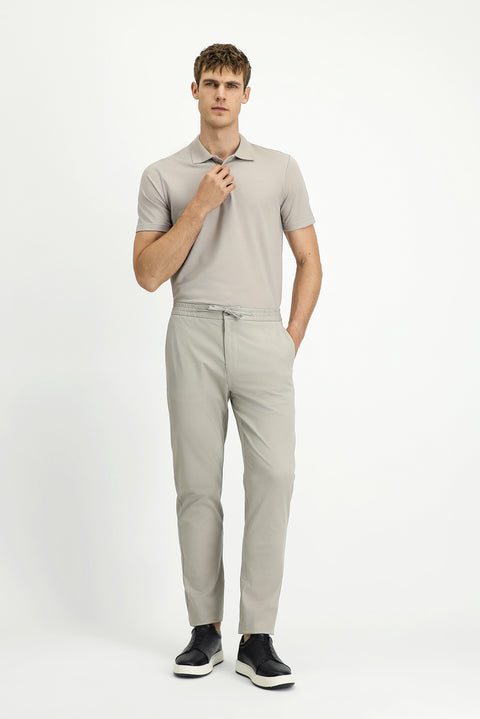 Açık Gri 7 Drop Slim Fit Dar Kesim Likralı Beli Lastikli İpli Jogger Pantolon