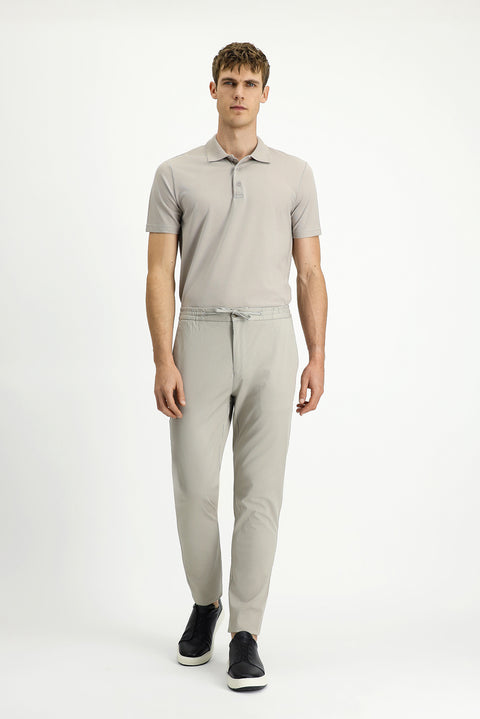 Açık Gri 7 Drop Slim Fit Dar Kesim Likralı Beli Lastikli İpli Jogger Pantolon