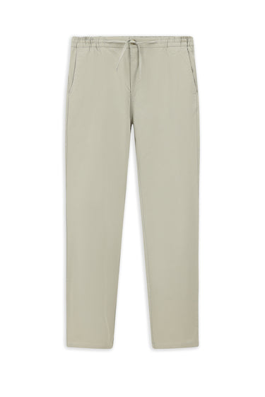 Açık Gri Slim Fit Dar Kesim Likralı Beli Lastikli İpli Pantolon