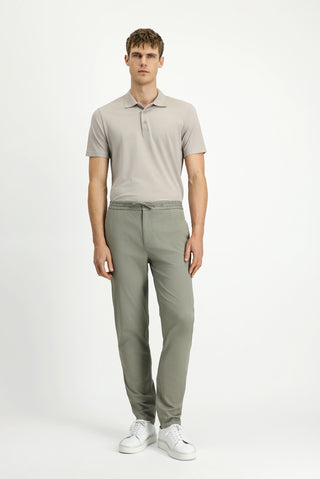  Açık Füme Slim Fit Dar Kesim Likralı Beli Lastikli İpli Pantolon