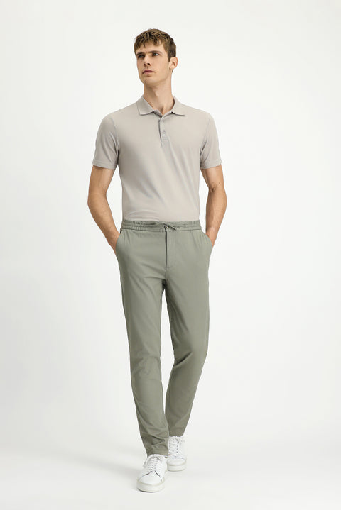 Açık Füme 7 Drop Slim Fit Dar Kesim Likralı Beli Lastikli İpli Jogger Pantolon