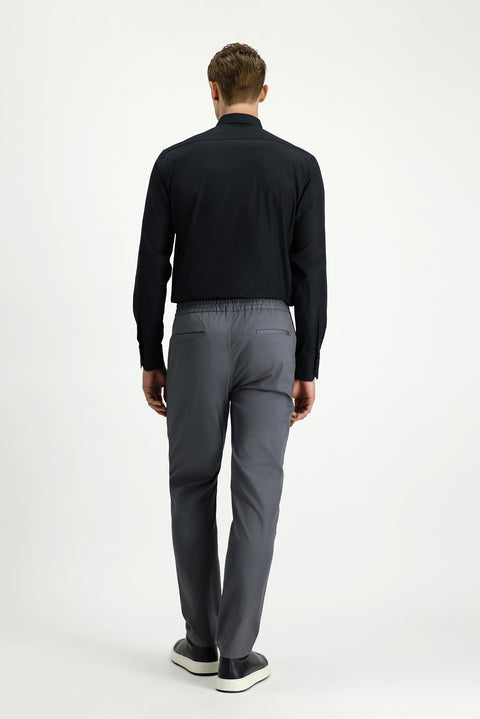 Koyu Füme 7 Drop Slim Fit Dar Kesim Likralı Beli Lastikli İpli Jogger Pantolon