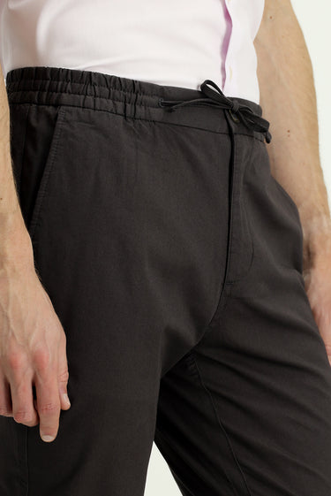 Açık Kahve  Slim Fit Dar Kesim Likralı Beli Lastikli İpli Pantolon