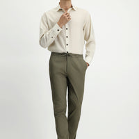 Açık Haki Slim Fit Dar Kesim Likralı Beli Lastikli İpli Pantolon