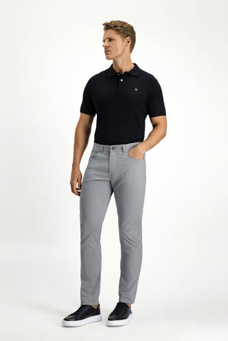  Orta Gri Slim Fit Dar Kesim Likralı Kanvas / Chino Pantolon