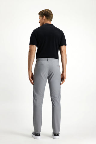  Orta Gri Slim Fit Dar Kesim Likralı Kanvas / Chino Pantolon