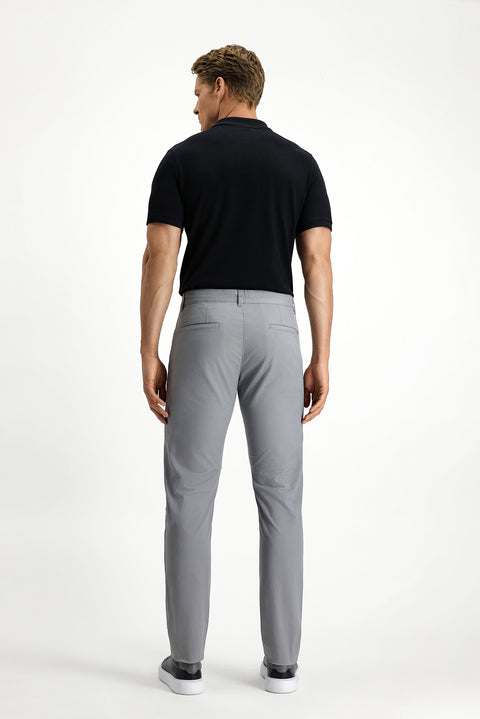 Orta Gri Relaxed Fit Rahat Kesim Likralı Kanvas / Chino Pantolon