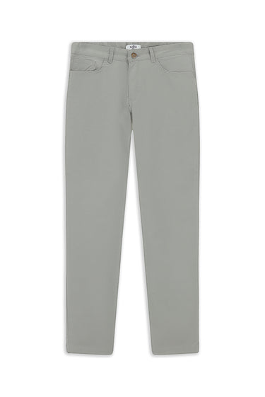 Orta Gri Slim Fit Dar Kesim Likralı Kanvas / Chino Pantolon