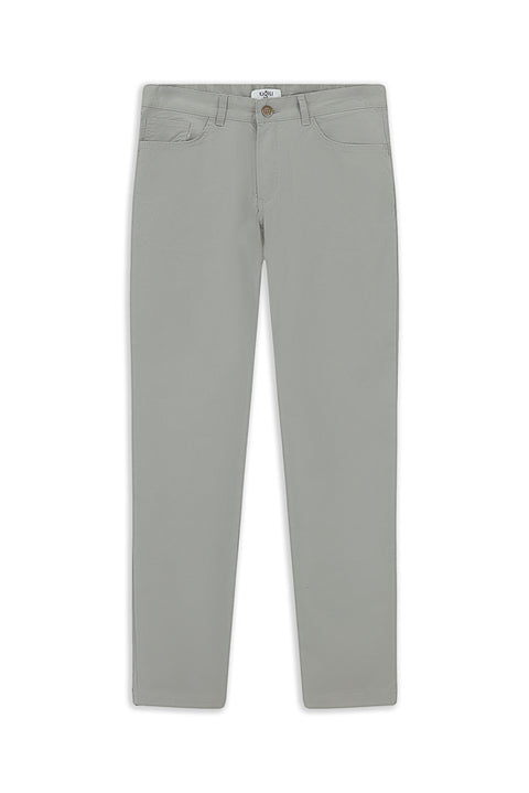 Orta Gri 7 Drop Slim Fit Dar Kesim Likralı Kanvas / Chino Pantolon