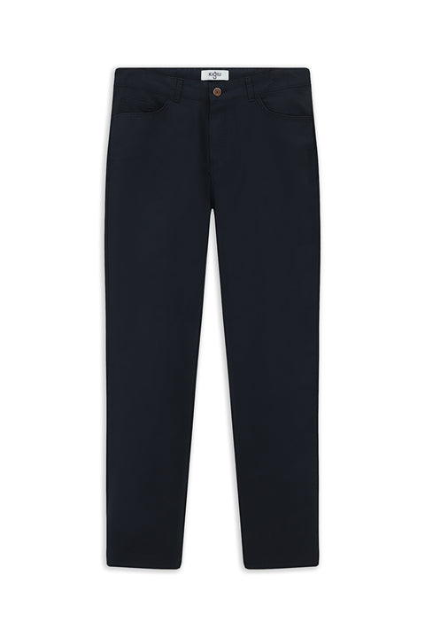 Koyu Lacivert Relaxed Fit Rahat Kesim Likralı Kanvas / Chino Pantolon