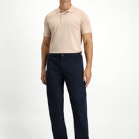Koyu Lacivert Slim Fit Dar Kesim Likralı Kanvas / Chino Pantolon