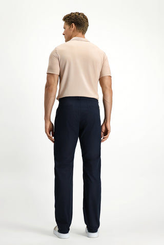  Koyu Lacivert Slim Fit Dar Kesim Likralı Kanvas / Chino Pantolon