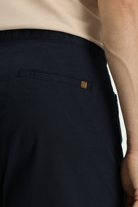 Koyu Lacivert 7 Drop Slim Fit Dar Kesim Likralı Kanvas / Chino Pantolon