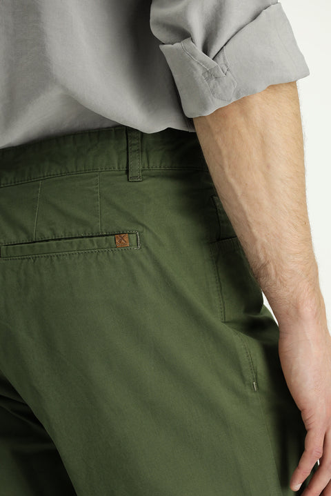 Orman Yeşili Relaxed Fit Rahat Kesim Likralı Kanvas / Chino Pantolon