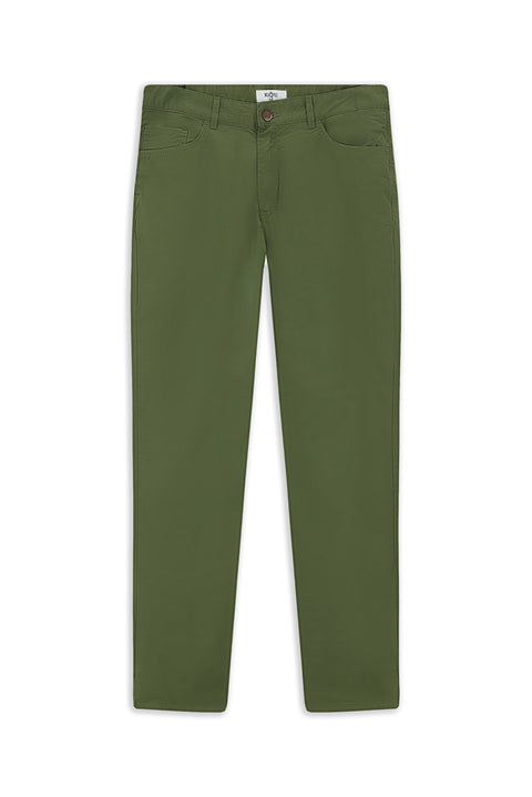 Orman Yeşili 7 Drop Slim Fit Dar Kesim Likralı Kanvas / Chino Pantolon