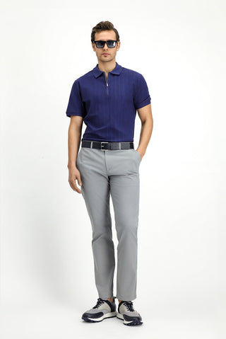  Orta Gri Relaxed Fit Rahat Kesim Likralı Kanvas / Chino Pantolon