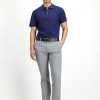 Orta Gri Regular Fit Likralı Kanvas / Chino Pantolon
