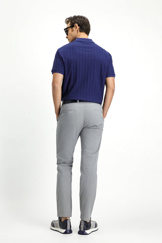  Orta Gri Relaxed Fit Rahat Kesim Likralı Kanvas / Chino Pantolon