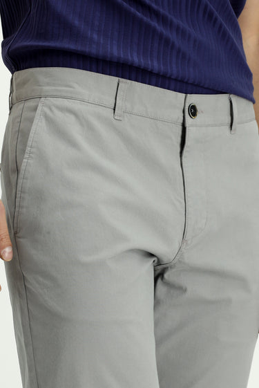  Orta Gri Relaxed Fit Rahat Kesim Likralı Kanvas / Chino Pantolon